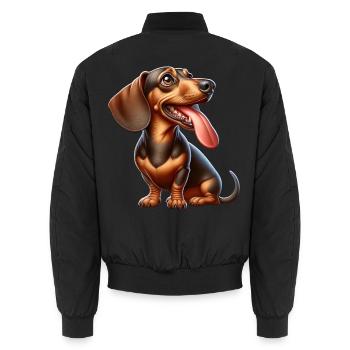Dackel - Unisex Bomberjacke - Schwarz - Hinten - AI Model Male 185 light (185cm)