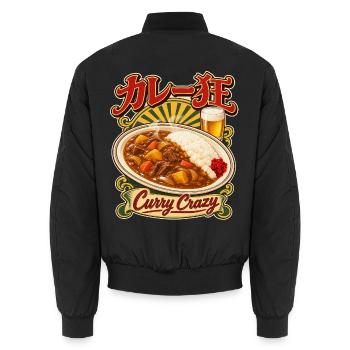 Curry Crazy - Unisex Bomberjacke - Schwarz - Hinten - AI Model Male 185 light (185cm)