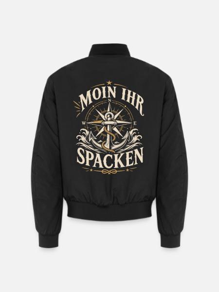 Moin ihr Spacken Bootsfahrer - Unisex Bomberjacke - Schwarz