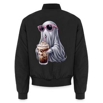 Kaffee Geist - Unisex Bomberjacke - Schwarz - Hinten - AI Model Male 185 light (185cm)