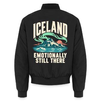 Island Nordlichter Reise Souvenir - Unisex Bomberjacke - Schwarz - Hinten - AI Model Male 185 light (185cm)
