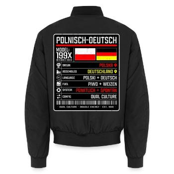 Deutschpolen - zwischen zwei Kulturen 199x - Unisex Bomberjacke - Schwarz - Hinten - AI Model Male 185 light (185cm)