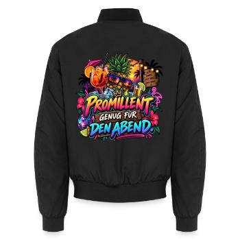 Promillent genug für den Abend Party Spruch - Unisex Bomberjacke - Schwarz - Hinten - AI Model Male 185 light (185cm)