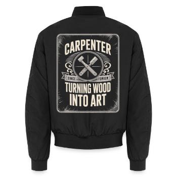Carpenter Life – Woodworking & Tools Design - Unisex Bomberjacke - Schwarz - Hinten - AI Model Male 185 light (185cm)
