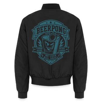 Beer Pong - Unisex Bomberjacke - Schwarz - Hinten - AI Model Male 185 light (185cm)