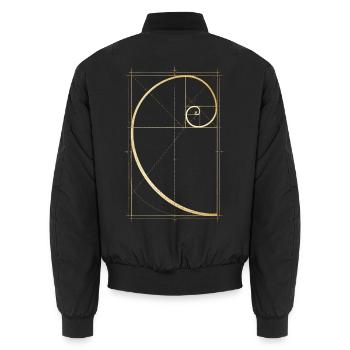 Fibonacci Spirale - Unisex Bomberjacke - Schwarz - Hinten - AI Model Male 185 light (185cm)