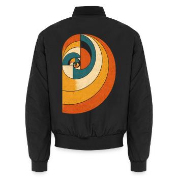 Fibonacci Spirale – Retro Mathematik Geometrie - Unisex Bomberjacke - Schwarz - Hinten - AI Model Male 185 light (185cm)