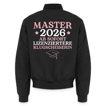 Masterprüfung 2026 Studentin Studium Abschluss - Unisex Bomberjacke - Schwarz - Hinten - AI Model Male 185 light (185cm)