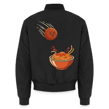 Fearless Meatball vs. Spaghetti - Unisex Bomberjacke - Schwarz - Hinten - AI Model Male 185 light (185cm)