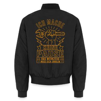 Keine Pause Werkzeug erholt sich - Unisex Bomberjacke - Schwarz - Hinten - AI Model Male 185 light (185cm)