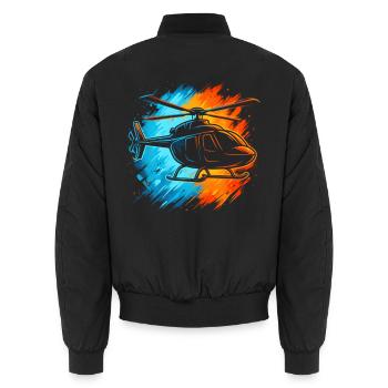 Hubschrauber Pilot Jungen Herren Helikopter Kinder - Unisex Bomberjacke - Schwarz - Hinten - AI Model Male 185 light (185cm)