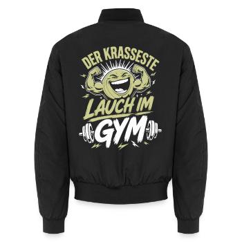 Der krasseste Lauch im Gym - Unisex Bomberjacke - Schwarz - Hinten - AI Model Male 185 light (185cm)