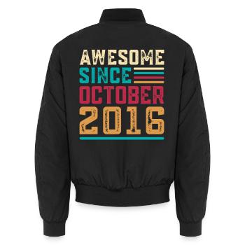 Großartig seit Oktober 2016, 10-jährigem Jubiläum - Unisex Bomberjacke - Schwarz - Hinten - AI Model Male 185 light (185cm)