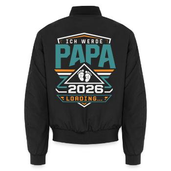 Ich werde Papa Werdender Vater - Unisex Bomberjacke - Schwarz - Hinten - AI Model Male 185 light (185cm)