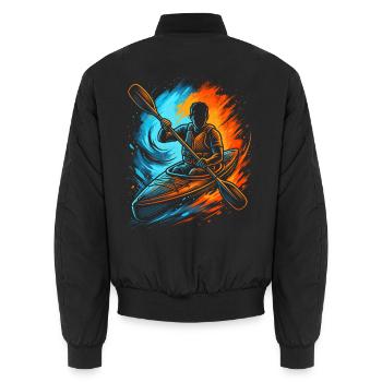 Kajak Paddelboot Herren Jungen Kanu Kinder - Unisex Bomberjacke - Schwarz - Hinten - AI Model Male 185 light (185cm)