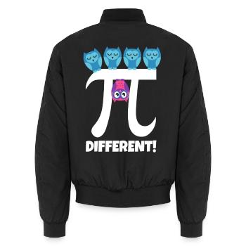 Pi Different Süße Eule Be Different Mathe Lehrer - Unisex Bomberjacke - Schwarz - Hinten - AI Model Male 185 light (185cm)