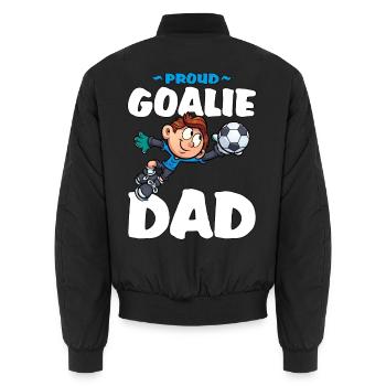 Proud Goalie Dad Stolzer Torwart Papa Fußball - Unisex Bomberjacke - Schwarz - Hinten - AI Model Male 185 light (185cm)