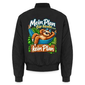 Mein Plan für heute – Faultier - Unisex Bomberjacke - Schwarz - Hinten - AI Model Male 185 light (185cm)