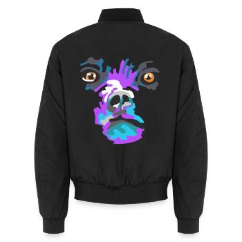 Bunte Hund Gesichtskunst Farbsplash - Unisex Bomberjacke - Schwarz - Hinten - AI Model Male 185 light (185cm)