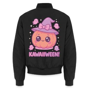 Kawaiiween Kürbishexe - Unisex Bomberjacke - Schwarz - Hinten - AI Model Male 185 light (185cm)