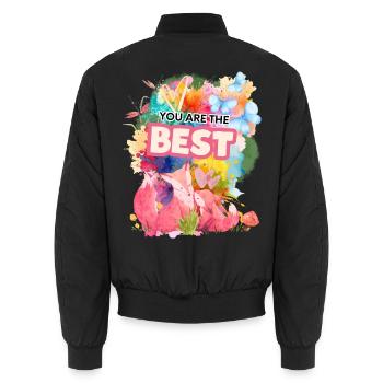 Beste Foxes im Farbenmeer - Unisex Bomberjacke - Schwarz - Hinten - AI Model Male 185 light (185cm)