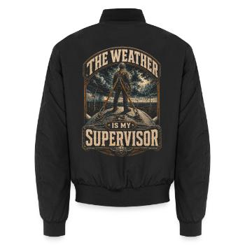 Windkraftanlagen Techniker Windkrafttechniker - Unisex Bomberjacke - Schwarz - Hinten - AI Model Male 185 light (185cm)