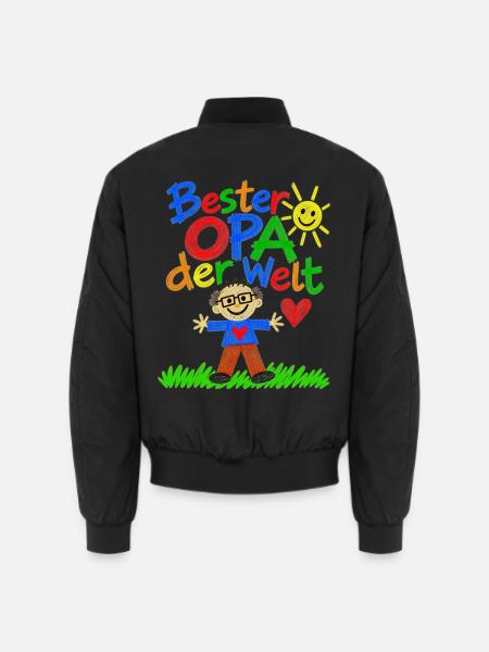 Bester Opa der Welt- gemaltes Bild vom Enkelkind - Unisex Bomberjacke - Schwarz