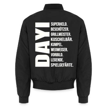 Dayi Definition Türkischer Onkel Geschenk Ideen - Unisex Bomberjacke - Schwarz - Hinten - AI Model Male 185 light (185cm)