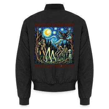 Kryptid Van Gogh schützt unsere Nationalparks - Unisex Bomberjacke - Schwarz - Hinten - AI Model Male 185 light (185cm)