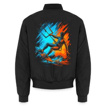 Kitesurfing Kitesurf Herren Kinder Kitesurfen - Unisex Bomberjacke - Schwarz - Hinten - AI Model Male 185 light (185cm)