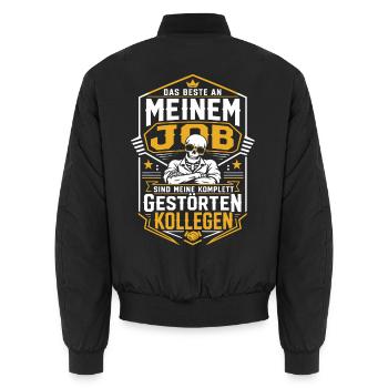 Beste am Job: Gestörte Kollegen - Unisex Bomberjacke - Schwarz - Hinten - AI Model Male 185 light (185cm)