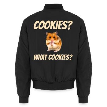 Lustiger Hamster Cookies What Cookies Meme Nager - Unisex Bomberjacke - Schwarz - Hinten - AI Model Male 185 light (185cm)
