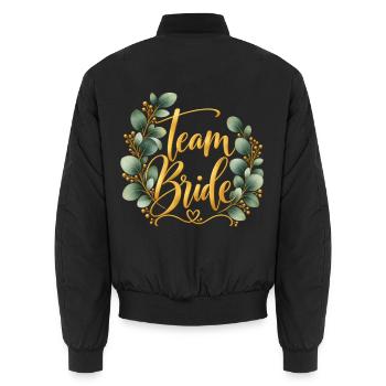 JGA Team Bride Braut Junggesellinnenabschied  - Unisex Bomberjacke - Schwarz - Hinten - AI Model Male 185 light (185cm)