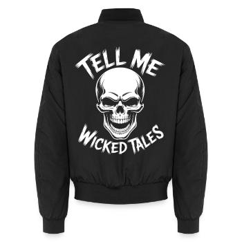 Wicked Tales Skull - Unisex Bomberjacke - Schwarz - Hinten - AI Model Male 185 light (185cm)