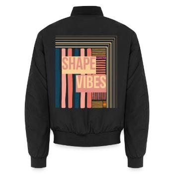 Shape Vibes Farbblockprint - Unisex Bomberjacke - Schwarz - Hinten - AI Model Male 185 light (185cm)