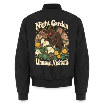 Gartenarbeit des Kryptiden-Motten-Nachtgartens - Unisex Bomberjacke - Schwarz - Hinten - AI Model Male 185 light (185cm)