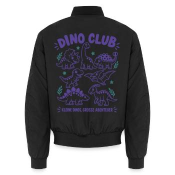 Dino Club – Kleine Dinos, große Abenteuer - Unisex Bomberjacke - Schwarz - Hinten - AI Model Male 185 light (185cm)