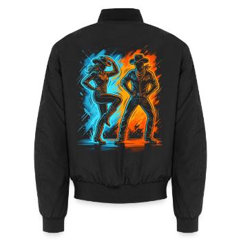 Linedance Herren Damen Kinder Line Dance - Unisex Bomberjacke - Schwarz - Hinten - AI Model Male 185 light (185cm)