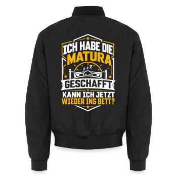 Matura geschafft kann ich ins Bett - Unisex Bomberjacke - Schwarz - Hinten - AI Model Male 185 light (185cm)