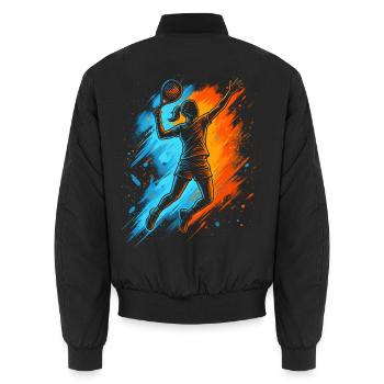 Padel Tennis Padelspieler Damen Mädchen Padel - Unisex Bomberjacke - Schwarz - Hinten - AI Model Male 185 light (185cm)