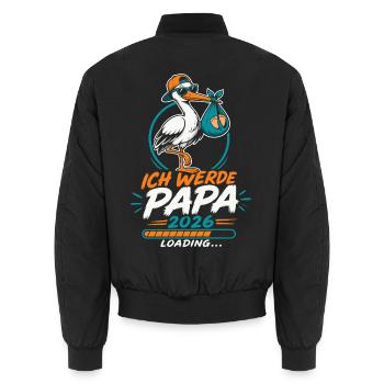Ich werde Papa Werdender Vater - Unisex Bomberjacke - Schwarz - Hinten - AI Model Male 185 light (185cm)