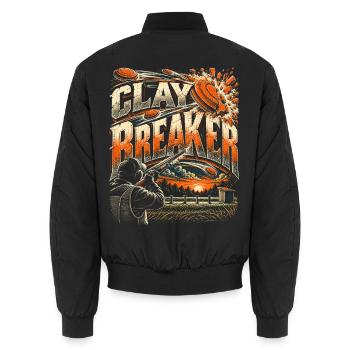 Wurfscheibenschießen Clay Breaker - Unisex Bomberjacke - Schwarz - Hinten - AI Model Male 185 light (185cm)