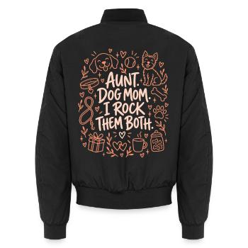 Tante Hund Mama Lustige Hundeliebhaberin Tante - Unisex Bomberjacke - Schwarz - Hinten - AI Model Male 185 light (185cm)