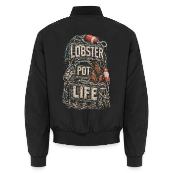 Hummerfänger Hummerfischer Lobster Pot Life - Unisex Bomberjacke - Schwarz - Hinten - AI Model Male 185 light (185cm)