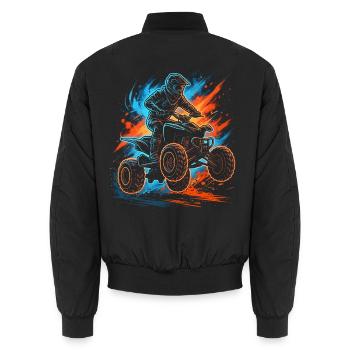 Quad ATV Motocross Herren Jungen Offroad Kinder - Unisex Bomberjacke - Schwarz - Hinten - AI Model Male 185 light (185cm)