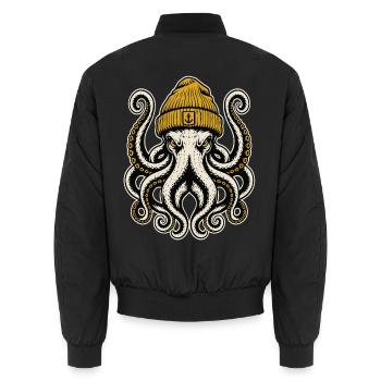 Krake - Unisex Bomberjacke - Schwarz - Hinten - AI Model Male 185 light (185cm)