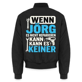 Wenn Joerg Es Nicht Reparieren Kann Bester Joer - Unisex Bomberjacke - Schwarz - Hinten - AI Model Male 185 light (185cm)
