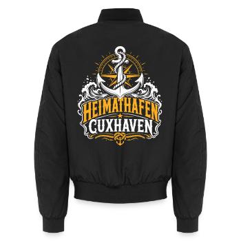 Cuxhaven Heimathafen Nordsee - Unisex Bomberjacke - Schwarz - Hinten - AI Model Male 185 light (185cm)