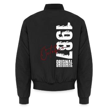 39. Geburtstag Geschenk Mann Original Oktober 1987 - Unisex Bomberjacke - Schwarz - Hinten - AI Model Male 185 light (185cm)