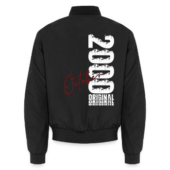 26. Geburtstag Geschenk Mann Original Oktober 2000 - Unisex Bomberjacke - Schwarz - Hinten - AI Model Male 185 light (185cm)